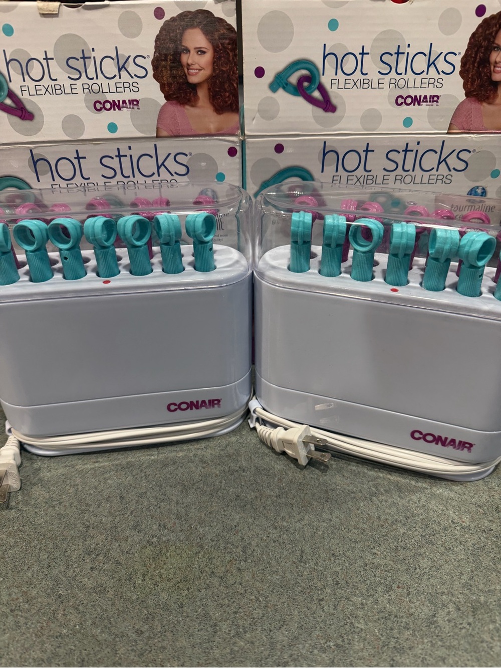 Conair Hot Sticks Flexible Rollers - Turquoise & White